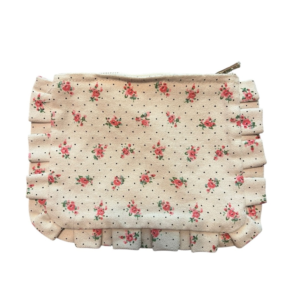 Sézane Floral Cosmetic Pouch with Pink Accents - Picture 3 of 7